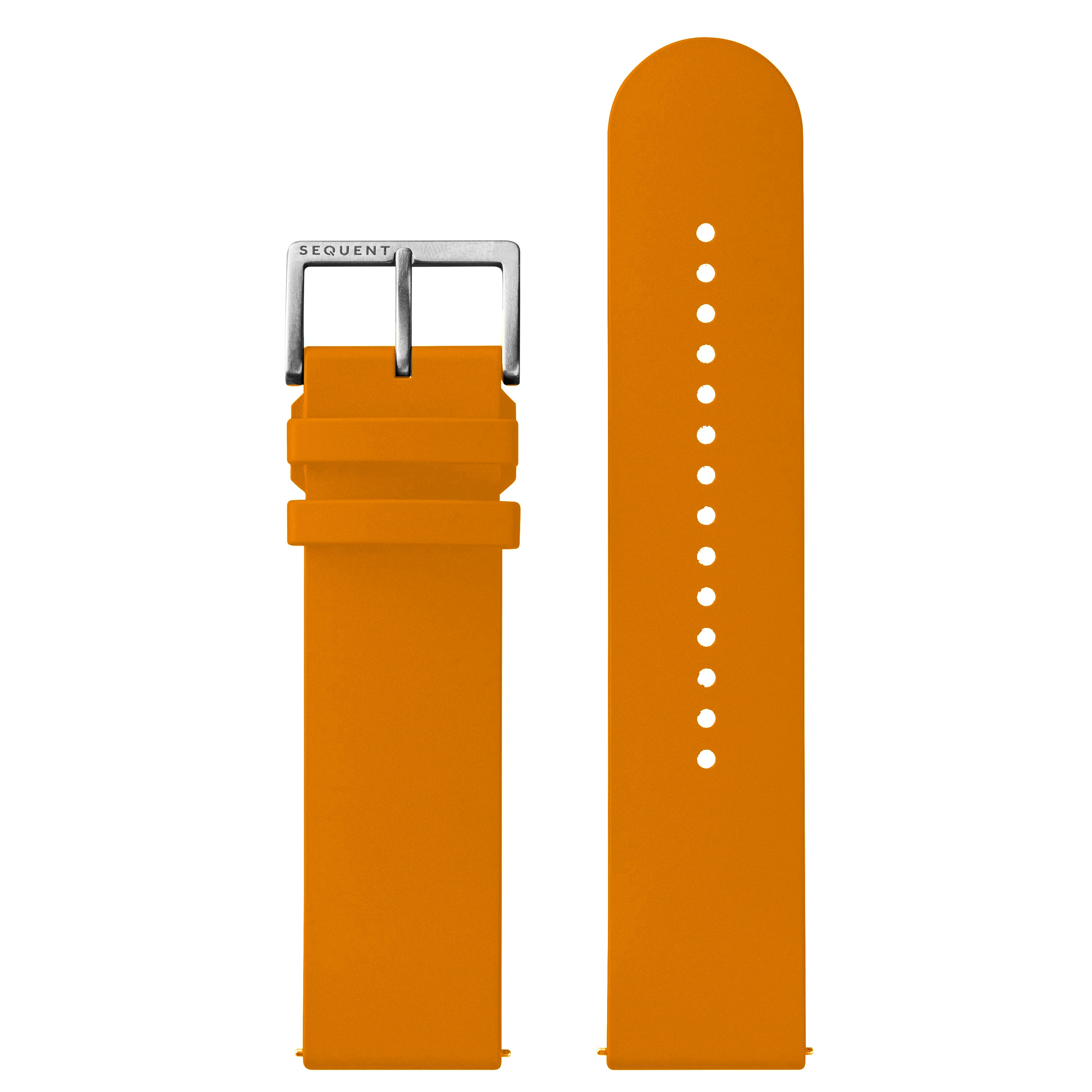 22mm - Orange Rubber strap - Titanium buckle