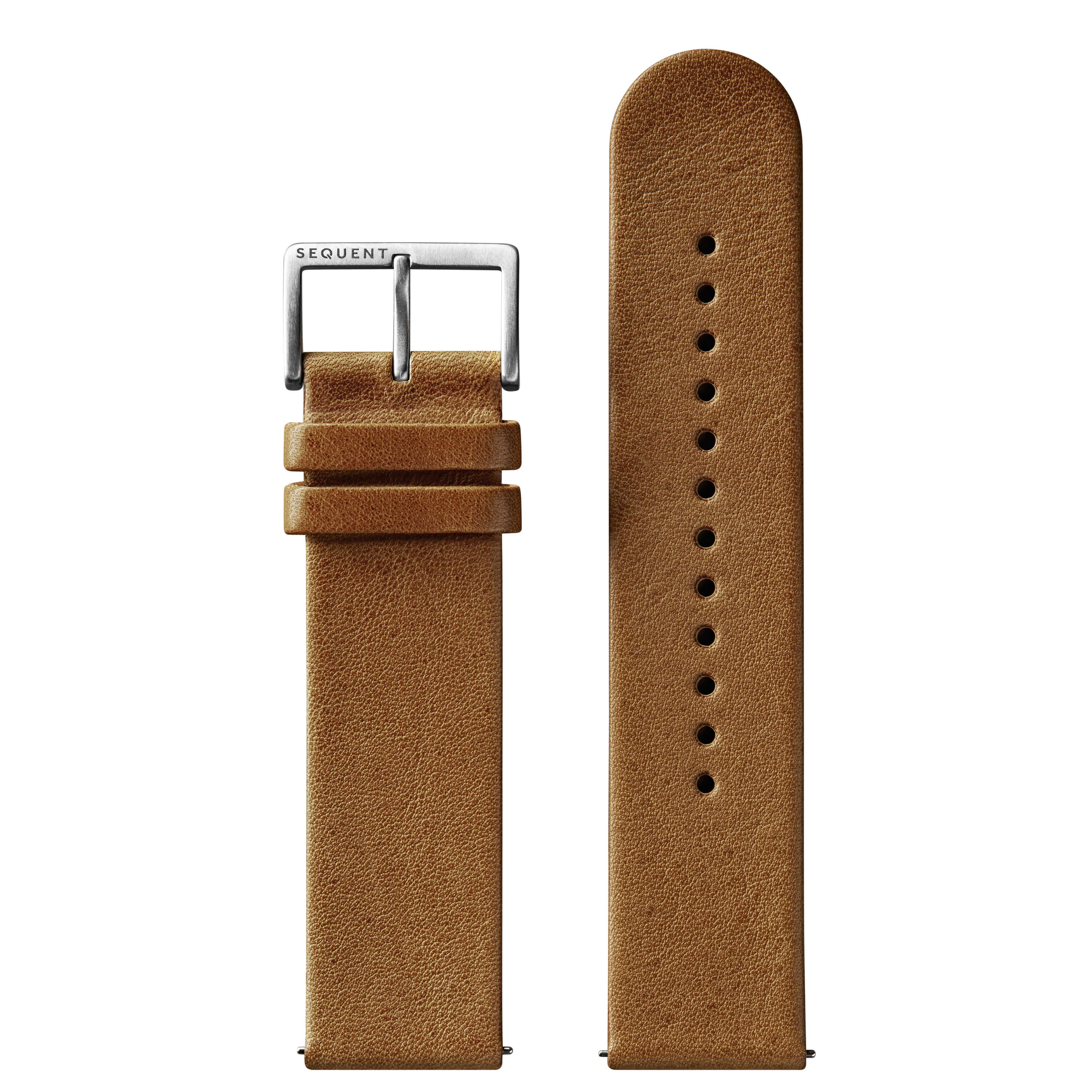 22mm - Camel Leather strap - Titanium buckle