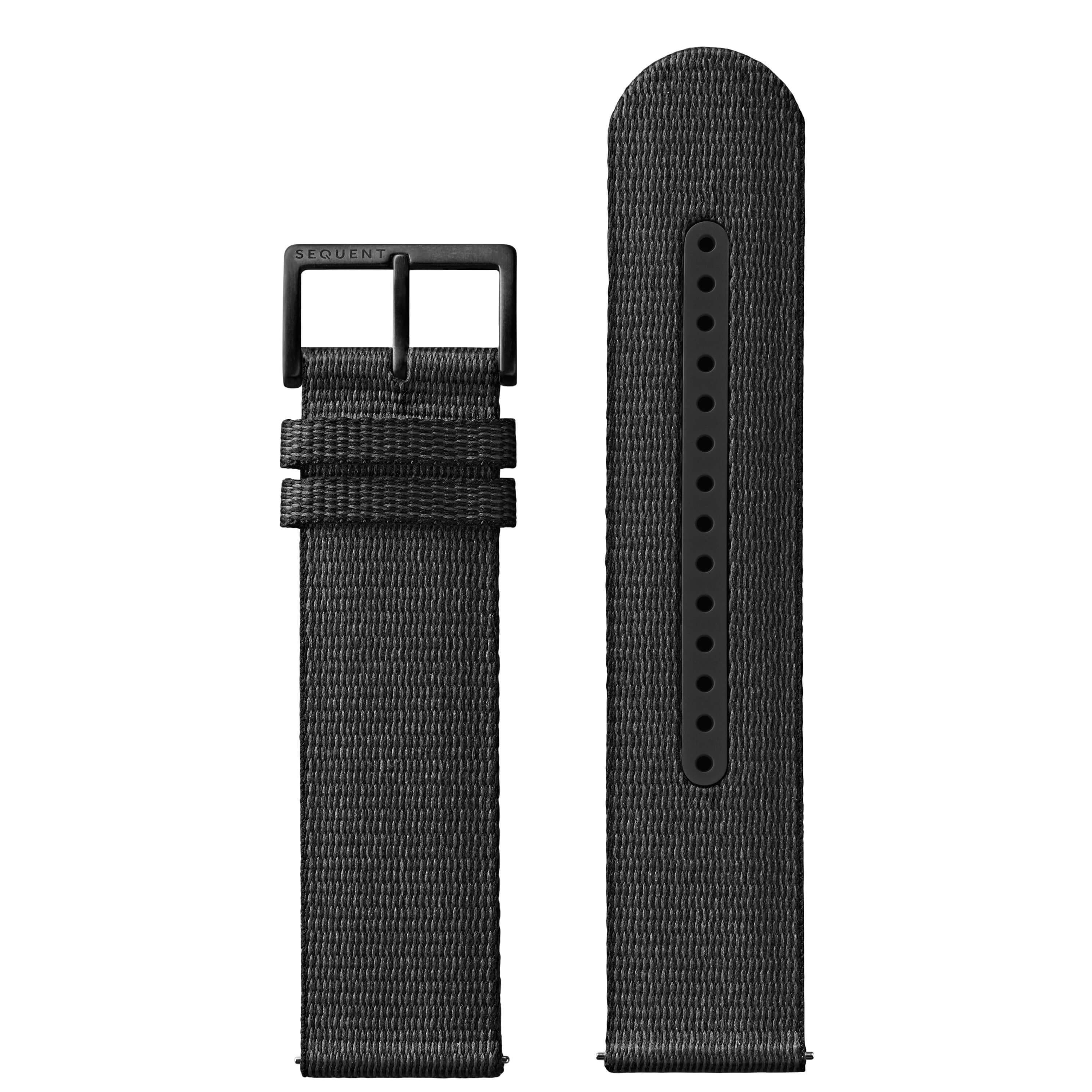 22mm - Black #tide textile strap - Black Titanium buckle
