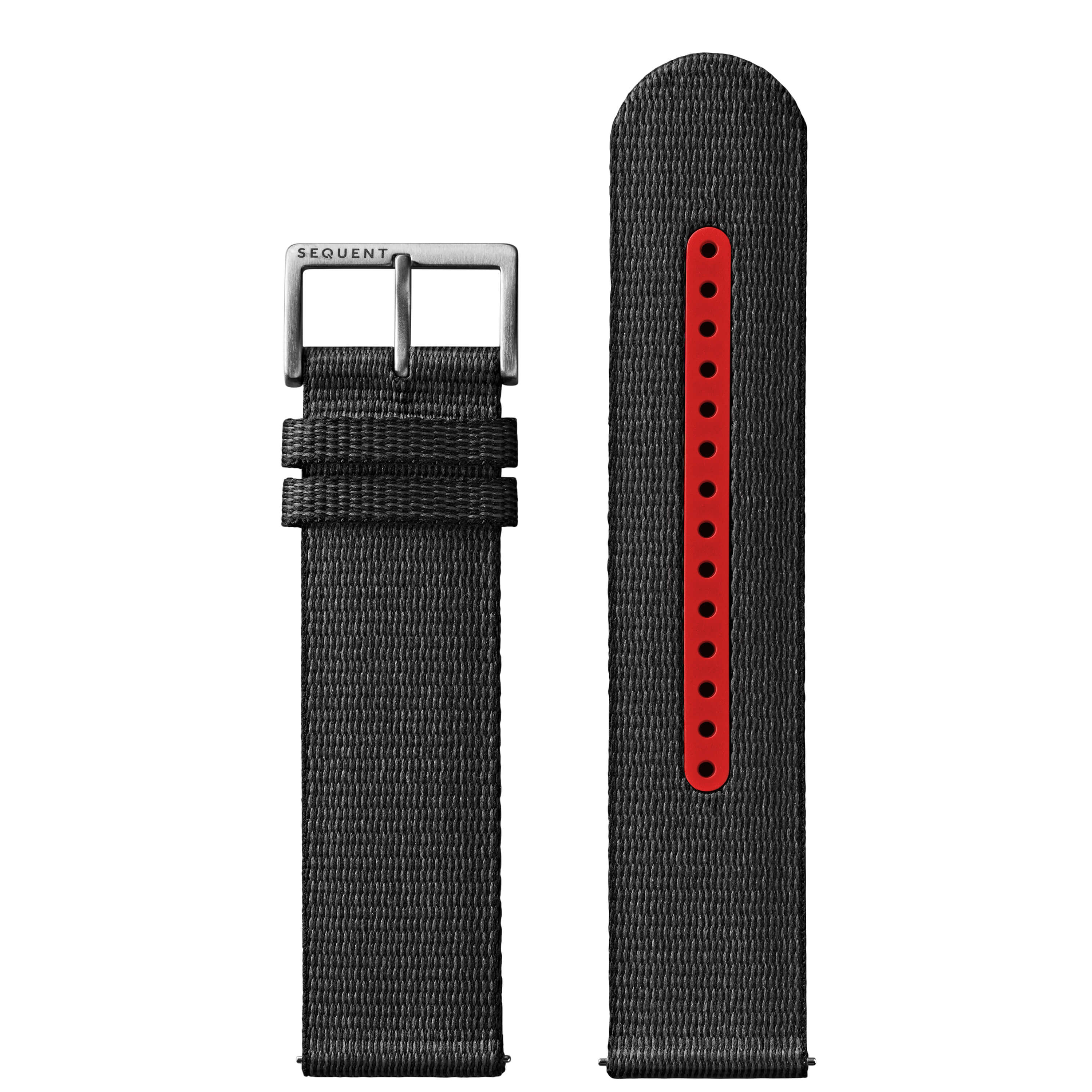 22mm - Black/Red #tide textile strap - Titanium buckle